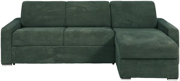 Vente-unique - CALITO Sofa SamtStoff Grün - B 223 cm152 cm x H 90 cm x L 298 cm