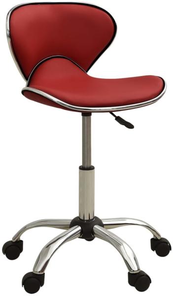 vidaXL Friseur Rollhocker Weinrot Kunstleder [323679]