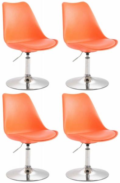 4er Set Esszimmerstühle Maverick C Kunststoff orange