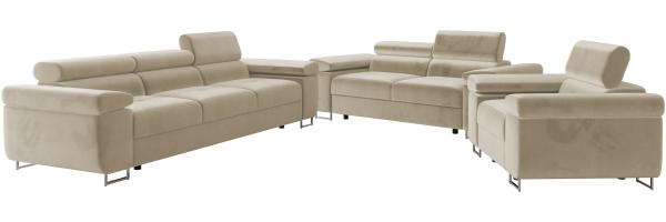 Sofa Set Torezio 3+2+1 mit Einstellbare Kopfstützen (Manila 02)