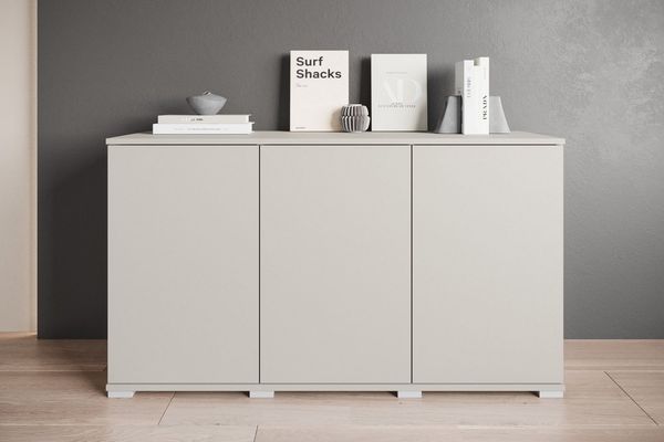 OTTO home Sideboard Kenia, moderne grifflose Kommode mit 3 Türen, Breite 120 cm (1 St), Push-to-Open-Fronten, höhenverstellbaren Einlegeböden