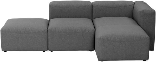 Ecksofa mit Hocker links Kattrina Flachgewebe anthrazit