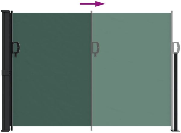 vidaXL Seitenmarkise Ausziehbar Dunkelgrün 140x300 cm 4004305 Bild 5