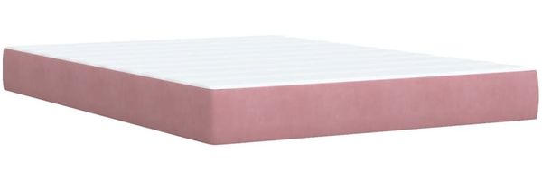 vidaXL Boxspringbett mit Matratze Dunkelrosa 140x200 cm Samt 3286329 Bild 6
