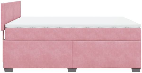 vidaXL Boxspringbett mit Matratze Dunkelrosa 140x200 cm Samt 3286329 Bild 9