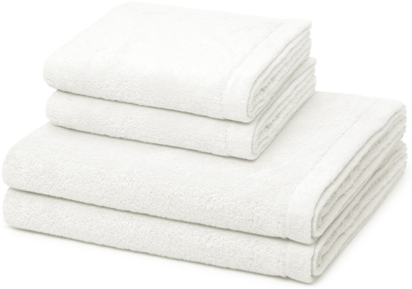 Cawö Lifestyle 4 tlg. Frottier-Set - 2 X Handtuch (50 X 100cm) und 2 X Duschtuch (70 X 140cm) - 520 g/m2 - Weiß
