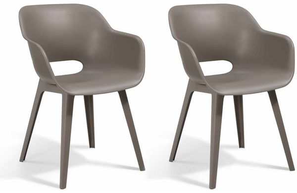 Keter 'Akola' Gartenstuhl-Set 2-tlg., Polypropylen cappuccino-braun, 56,7 x 55,8 x 80,1 cm