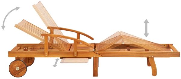 vidaXL Sonnenliegen 2 Stk. mit Auflagen Massivholz Akazie 3077338 Bild 5