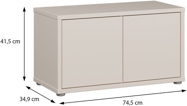 Forte ALICE SPRINGS Sitzbank 70 80, moderne Sitzbank mit Stauraum, 2-türig, Holzwerkstoff, Kaschmir Beige, 74,5 cm breit x 41,5 cm hoch x 34,9 cm tief Bild 6