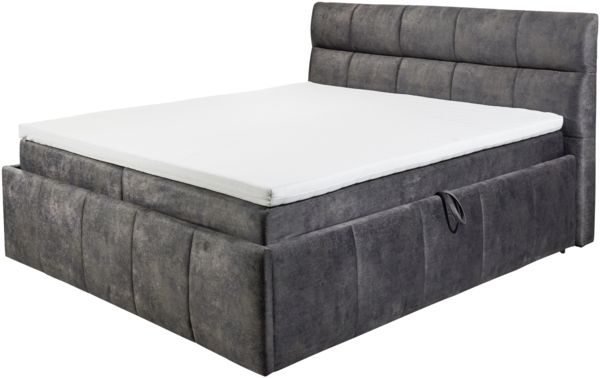 Boxbett >AVIDANO 6< 180x200 cm Liegefläche, Bezug in grey - 203x123x213cm (BxHxT)