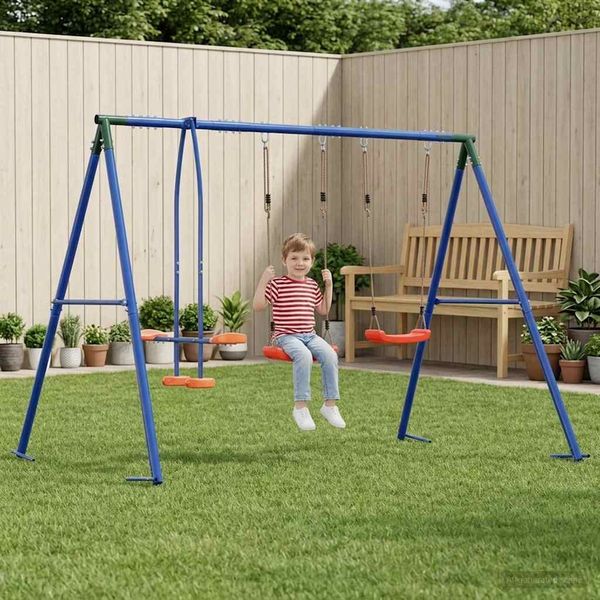 vidaXL Outdoor Schaukelset Mehrfarbig 263 x 185 x 185 cm Stahl und PE 3429824