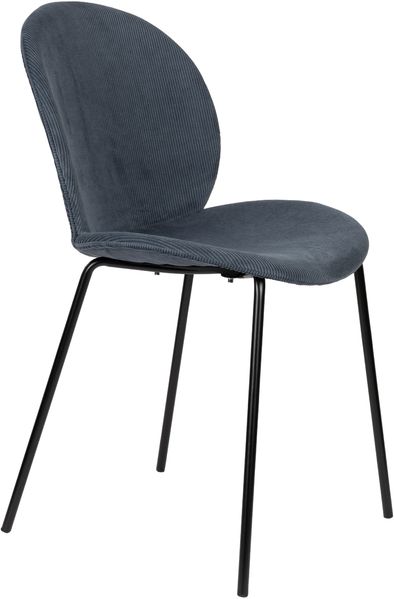 Esszimmerstuhl BONNET GREY BLUE von ZUIVER mit trendigen Cordstoff
