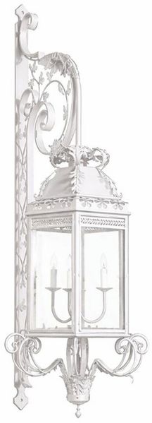 Casa Padrino Luxus Barock Außenwandleuchte Weiß H. 150 cm - Barock Außenbeleuchtung