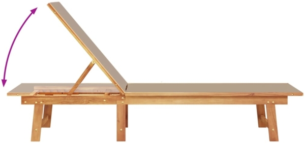 vidaXL Sonnenliege mit Tisch Taupe Massivholz Akazie und Textilene 4008419 Bild 5