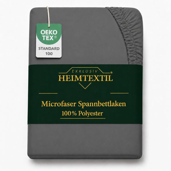 Microfaser Spannbettlaken - Spannbetttuch 120x200 cm – Atmungsaktiv, Knitterfrei & Pflegeleicht – OEKO-TEX Bettlaken mit Rundumgummi - Anthrazit