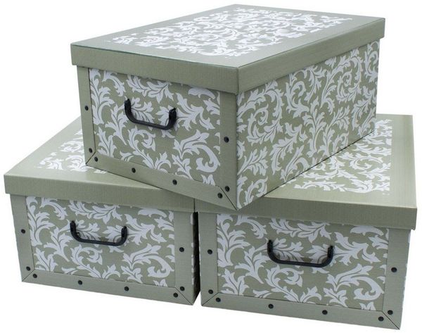 Spetebo Aufbewahrungsbox (Set, 3 St, Aufbewahrungsboxen), Stapelbox Geschenkbox