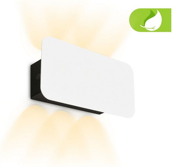 Briloner Leuchten Wandleuchte LED Wandlampe Extra-Warmweiß Wohnzimmer Esszimmer, LED fest integriert, 2700K - Extra - Warmweiß, Wandlampe Innen 17x9x4,3cm Schwarz 3W 300lm Innen ohne Stromanschluss