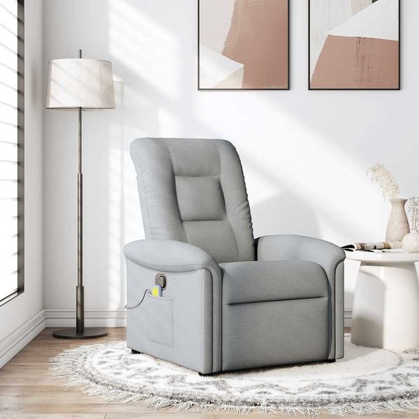 vidaXL Massagesessel Hellgrau Stoff 4015626