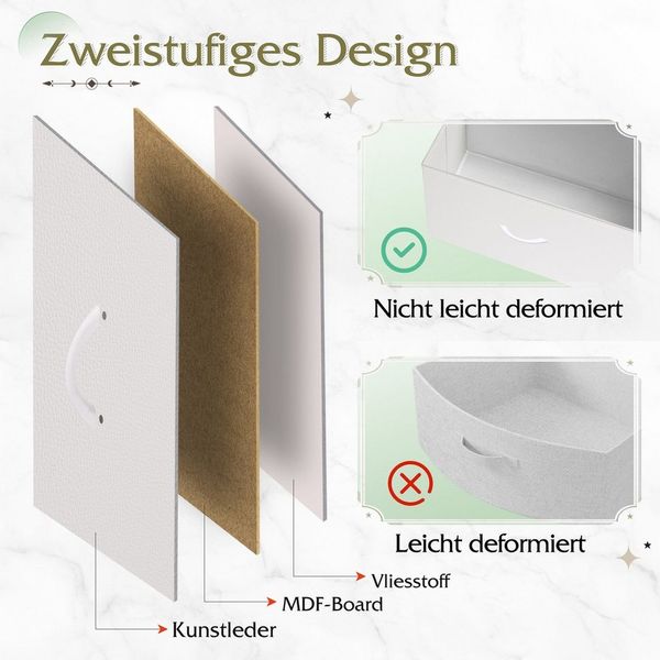 WLIVE Kommode Nachttisch mit 2 Stoffschubladen, 40×30×63 cm, Braun/Schwarz/Weiß (1 St), Beistelltisch mit Metallrahmen & Holzplatte, verstellbare Füße
