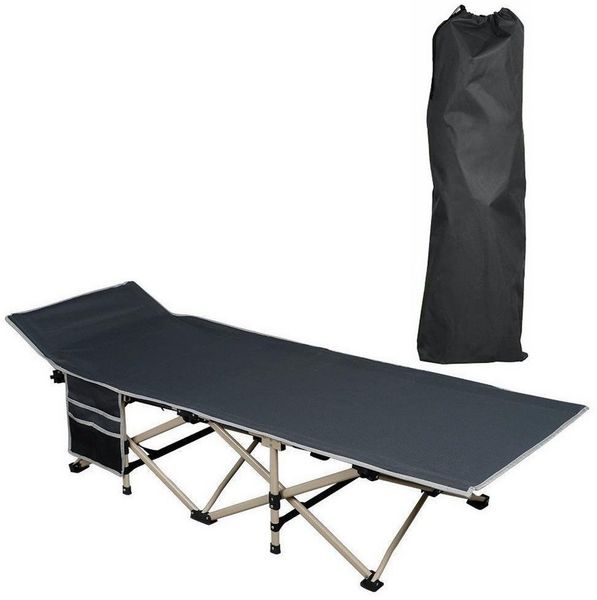 Yaheetech Feldbett Campingbett Klappbett, mit Transporttasche, Kunststoff/Metall Grau, 186 x 66 x 52 cm