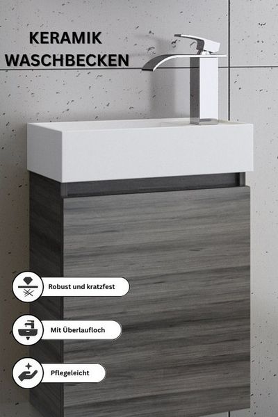 Faizee Home Badmöbel-Set Bademöbel 40 cm Badeschrank Waschtisch Unterschrank Spiegel