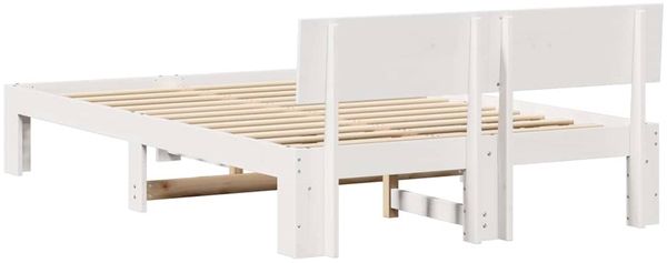 vidaXL Bettrahmen mit Kopfteil Weiß 120 x 190 cm Massives Kiefernholz 872663 Bild 7