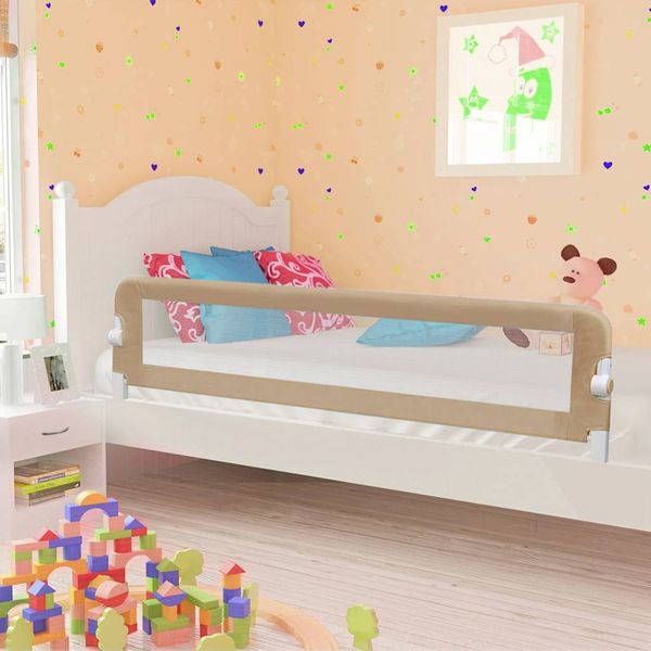 Babybettgitter, Kleinkind-Bettschutzgitter Taupe 180x42 cm Polyester