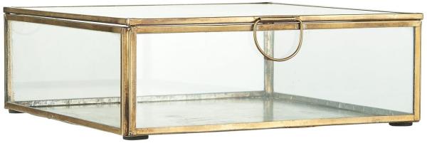 Glasbox Serviettenhalter Schmuckkasten Glas Dose Messing Gold Ib Laursen 0884-17