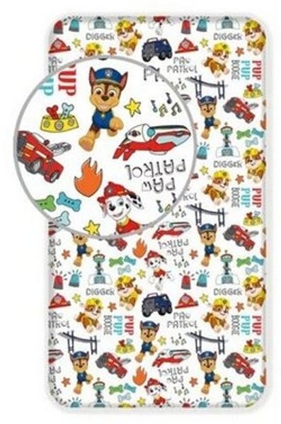 PAW PATROL Spannbettlaken Paw Patrol Digger Spannbetttuch 90x200cm 100% Baumwolle, 100% Baumwolle, (1 Stück)
