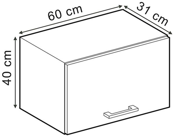 Hängeschrank R-Line Beton 60 cm Flach Vicco Bild 3