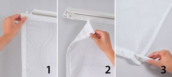 Gardinenbox Schiebegardine (2 St), Klettband, blickdicht, Microfaser, Bedruckt Flächenvorhänge »Izmir«