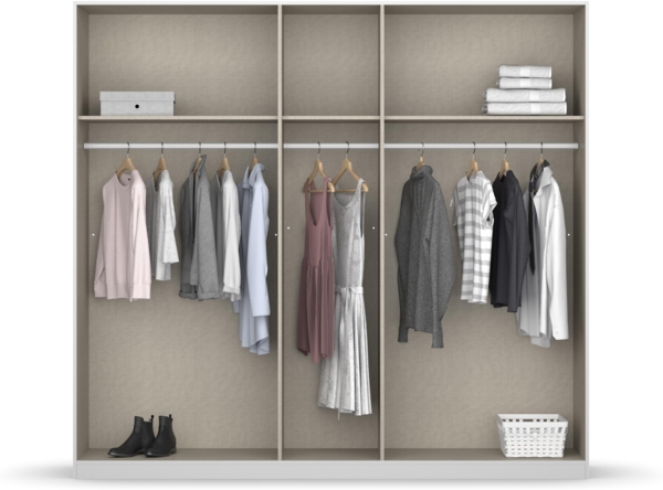 Drehtürenschrank >Monostar< in alpinweiß aus Holzwerkstoff - 226x210x54cm (BxHxT) Bild 3