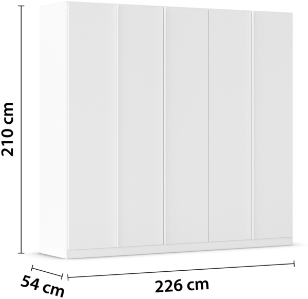 Drehtürenschrank >Monostar< in alpinweiß aus Holzwerkstoff - 226x210x54cm (BxHxT) Bild 5