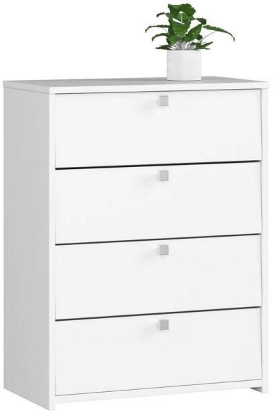 Home Collective Schuhschrank in weiß mit vier Flügeltüren, Elegant, Flur, Schlafzimmer, Schuhregal Schuhschrank 80x60x33 cm (HxBxT) viel Stauraum