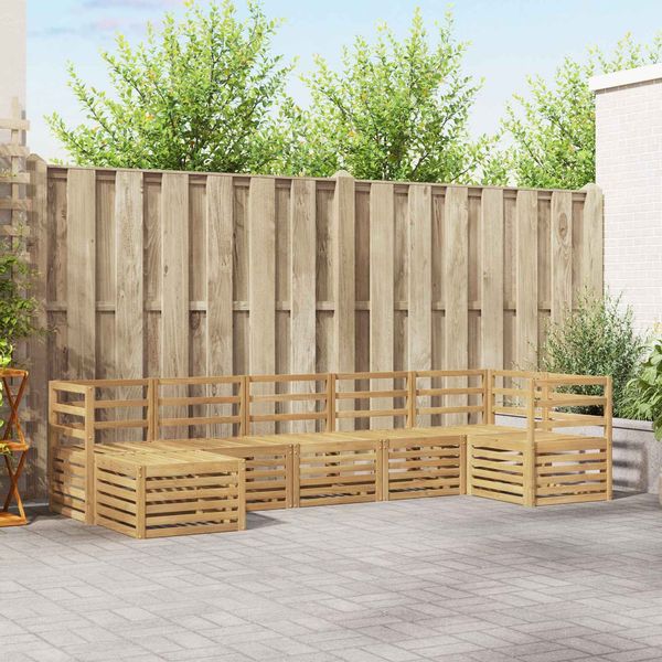 vidaXL Outdoor-Sofagarnitur 7 pcs Weiß 3392174