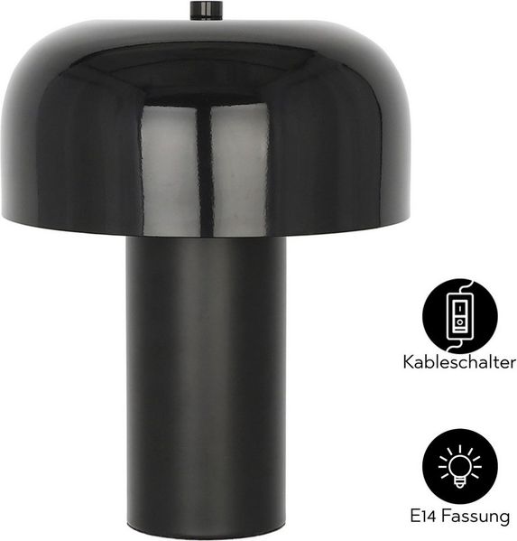 OTTO home Tischleuchte Jorre - Pilzlampe, ohne Leuchtmittel, Leuchtmittel wechselbar, zweifarbig - matt & glänzend, Pilzleuchte, Tischlampe, Pilzform, E14