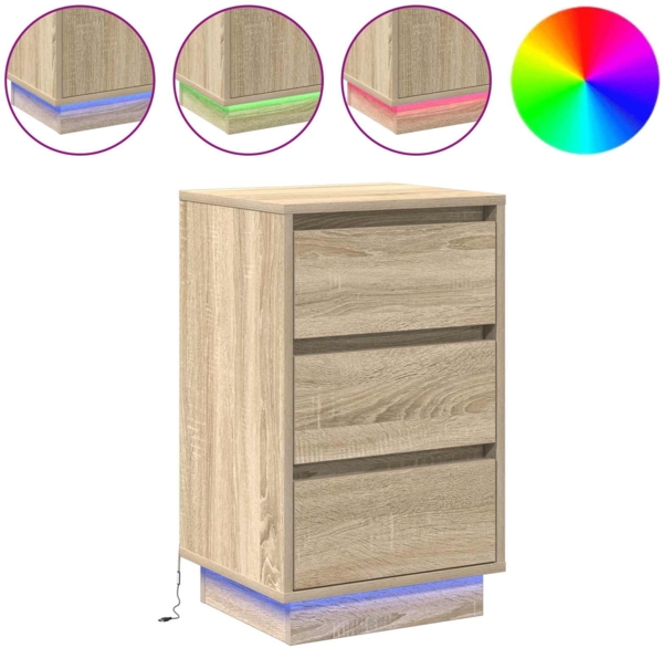 vidaXL Nachttisch Sonoma-Eiche 39 x 34,5 x 65 cm Holzwerkstoff 869628