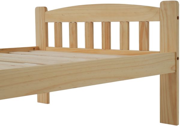 Bett 90x200 cm aus Kiefer Massivholz mit Lattenrost – naturbelassenes Einzelbett Bild 8