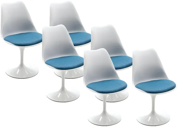 Vente-unique - XAFY Stuhl Plastik BlauWeiß - B 56,5 cm x H 82 cm x L 49 cm