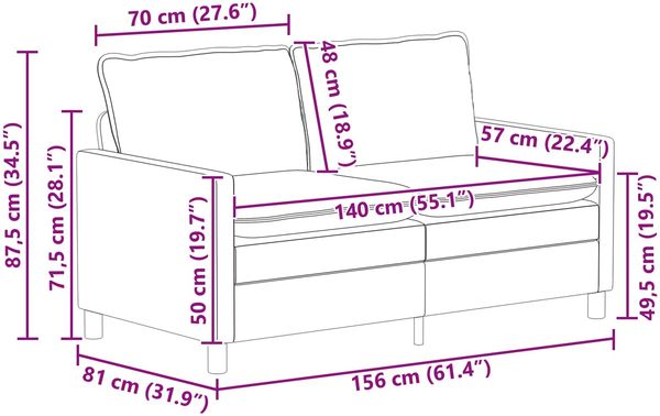 vidaXL Sofa Dunkelgrün 156 x 81 x 87,5 cm Samt 42028841 Bild 9