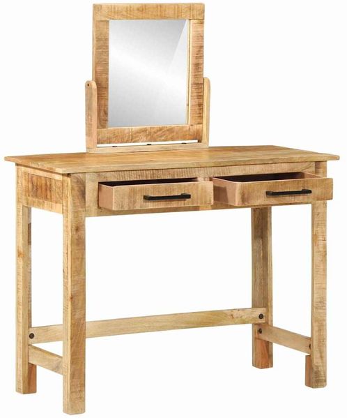 vidaXL Schminktisch Braun 100 x 40 x 120 cm Massivholz Mango 374096 Bild 2