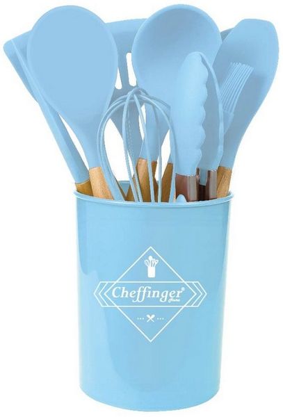 Küchenhelfer Küchenutensilien Set mit Ständer 12-tlg. blau RUNGASSI UT16