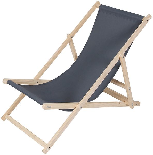 Sonnenliege Anthrazit Strandmöbel Campingstuhl Holz klappbar Faltsitz Balkon