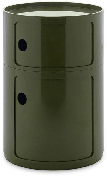 Kartell Componibili Big, Container 2-fächer, Durchmesser 42 cm, Grün