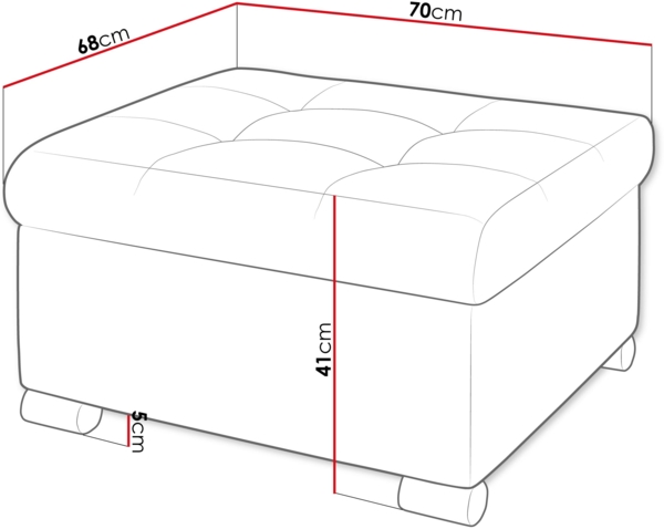 Polsterhocker Niko Klein, Farbe: Soft 066 + Lawa 02 Bild 3