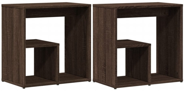 vidaXL Beistelltische 2 Stk. Braun Eiche 50x30x50 cm Holzwerkstoff 840568