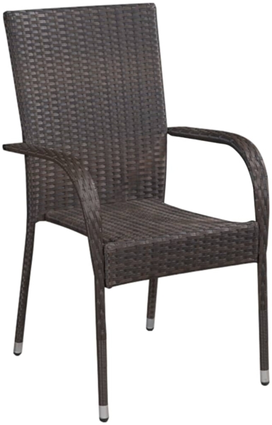 vidaXL Stapelbare Gartenstühle 4 Stk. Poly Rattan Braun 310083