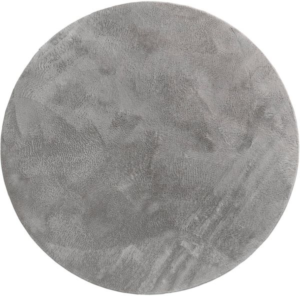 Paco Home Fellteppich Kunstfell Soft 380, rund, Höhe: 14 mm, Langflor, Kuschelteppich - besonders weich, Uni-Farben