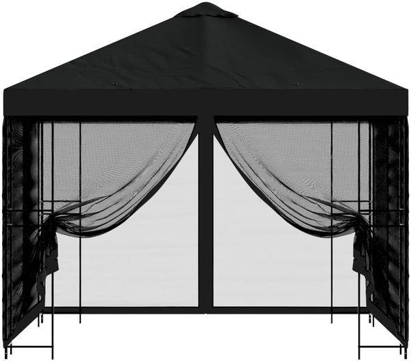 vidaXL Garten Pavillon mit Seitenwänden 3 x 3 m Schwarz 900346 Bild 5