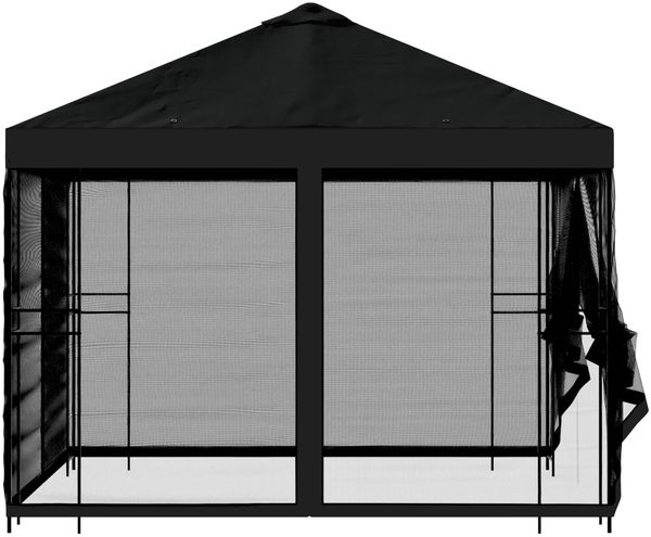 vidaXL Garten Pavillon mit Seitenwänden 3 x 3 m Schwarz 900346 Bild 6